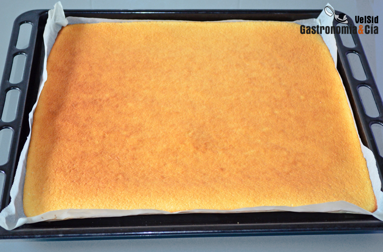 Bizcocho para el tronco de Navidad