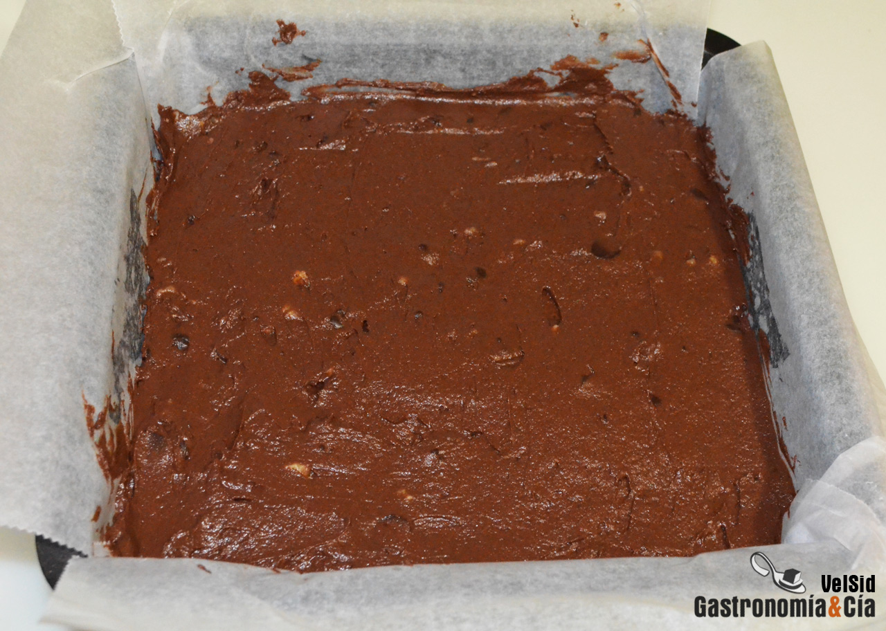 Brownie de chocolate y nueces (sin mantequilla, sin hue