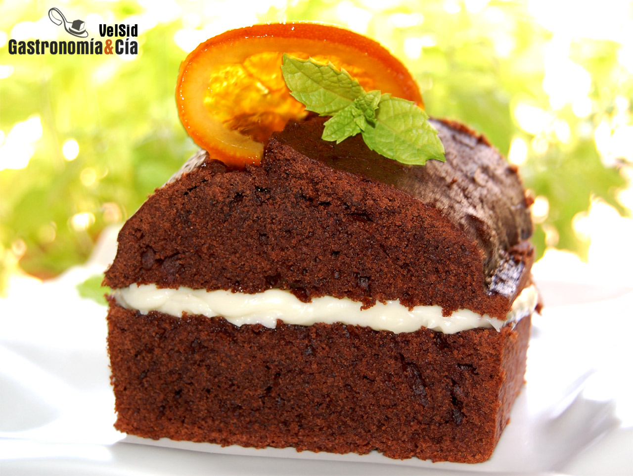 Cake de chocolate relleno de mascarpone y Cointreau