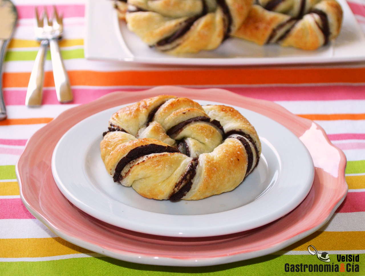 Caracolas de hojaldre y ‘Nutella’ casera
