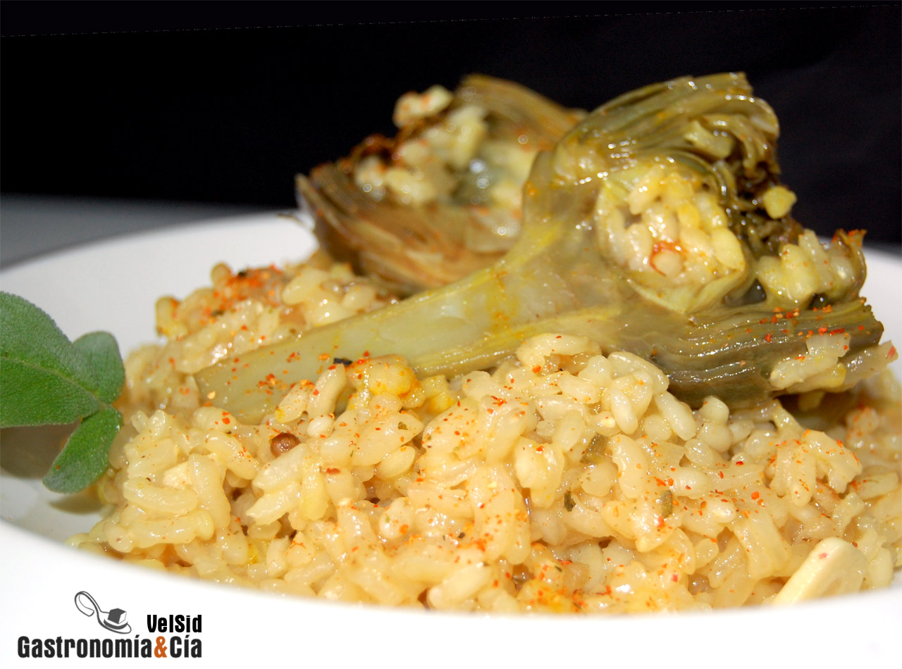 Arroz con alcachofas
