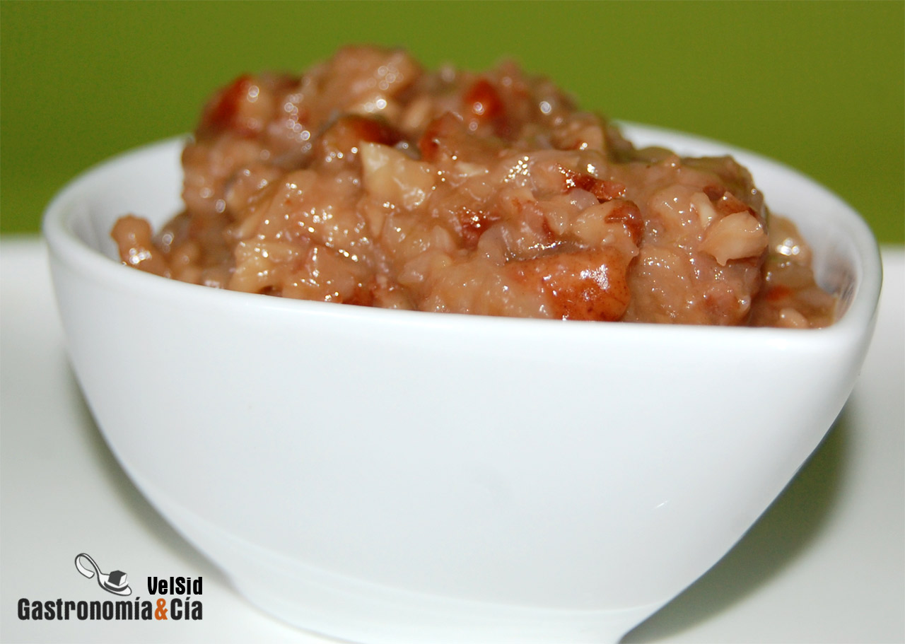 Cebolla confitada con nueces y sirope de arce