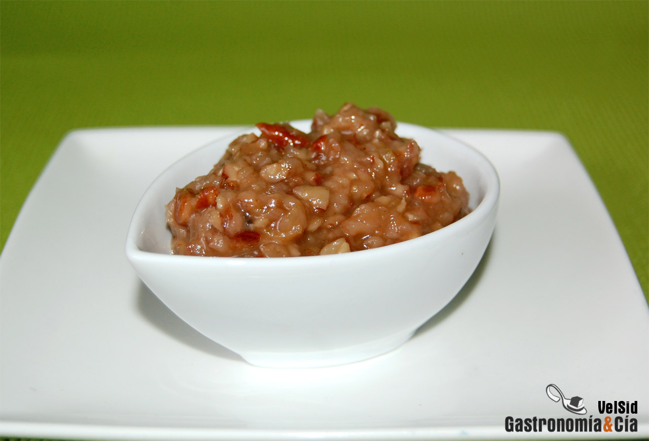 Cebolla confitada con nueces y sirope de arce