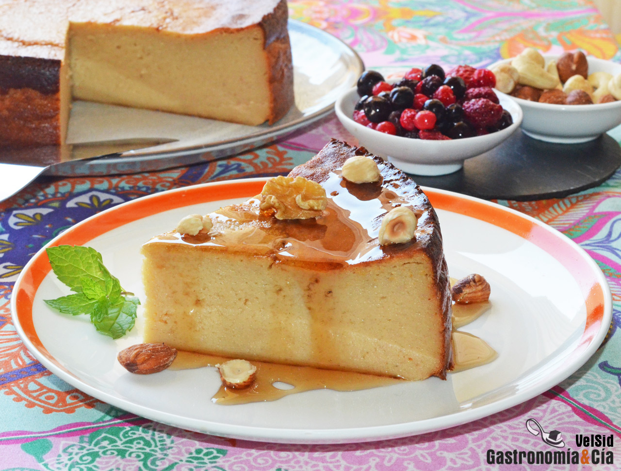 Cheescake de plátano y caramelo de mantequilla salada