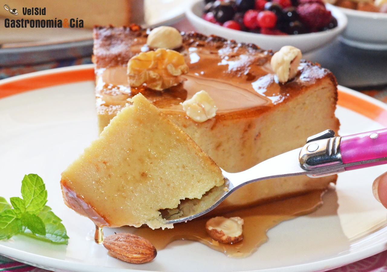 Cheescake de plátano y caramelo de mantequilla salada