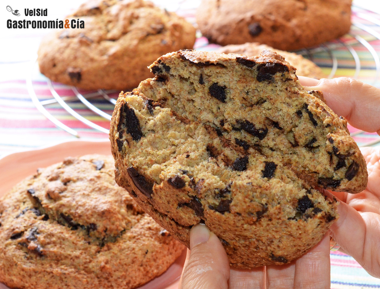 Receta de galletas con chips de chocolate integrales