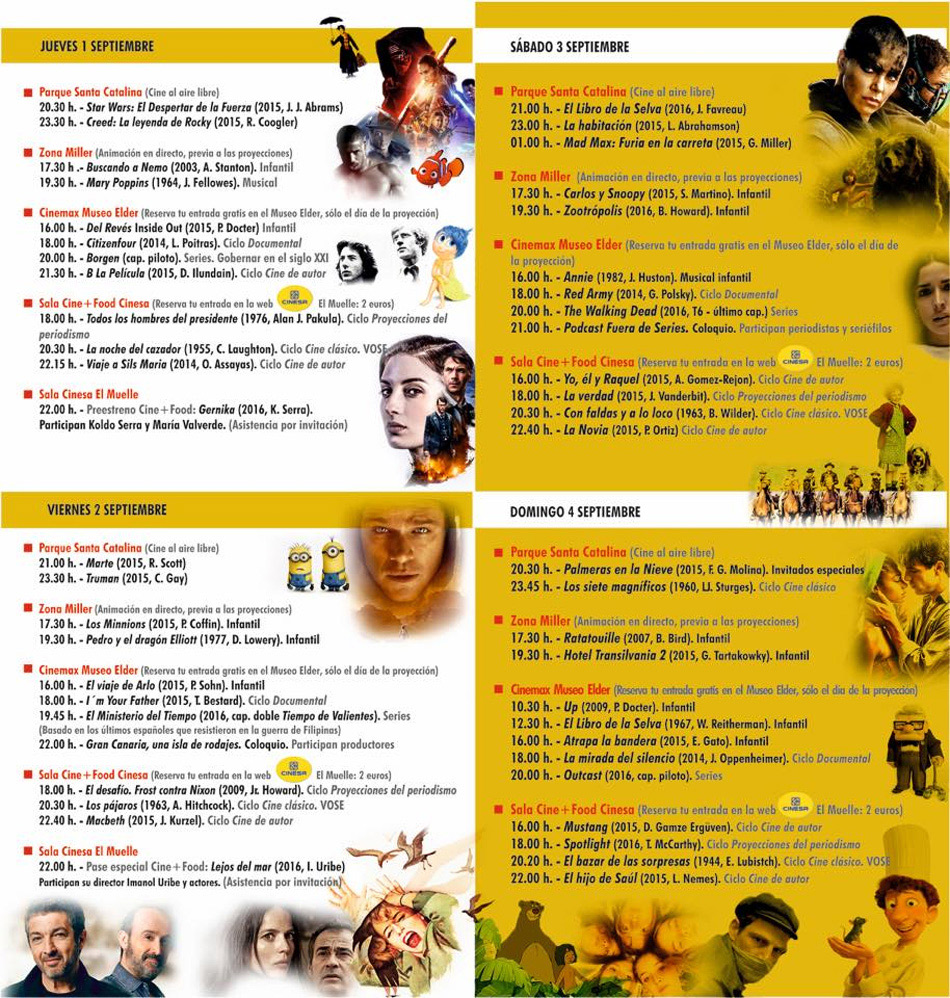 Cine + Food 2016. Programa