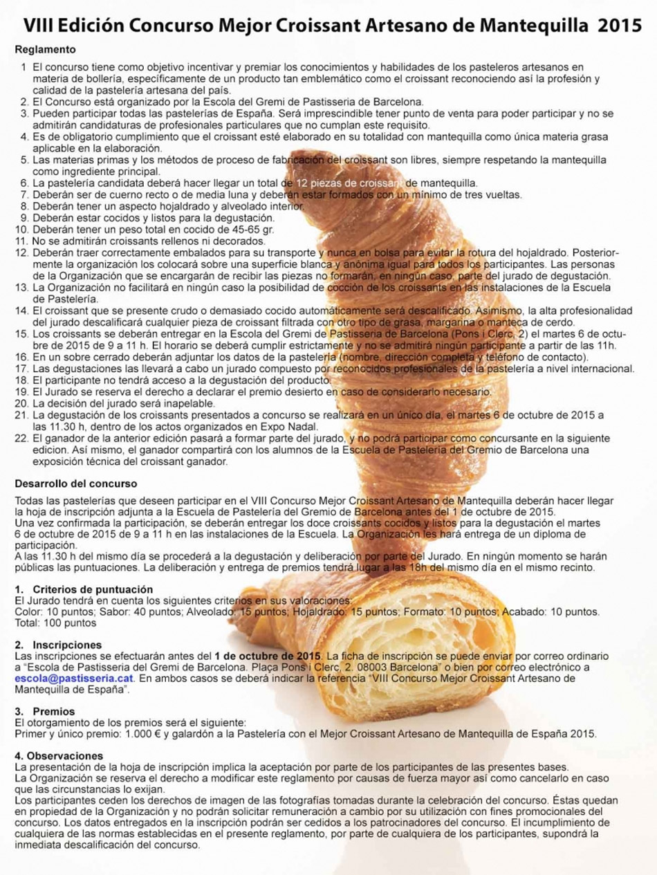 Concurso Mejor Croissant Artesano de Mantequilla de Esp