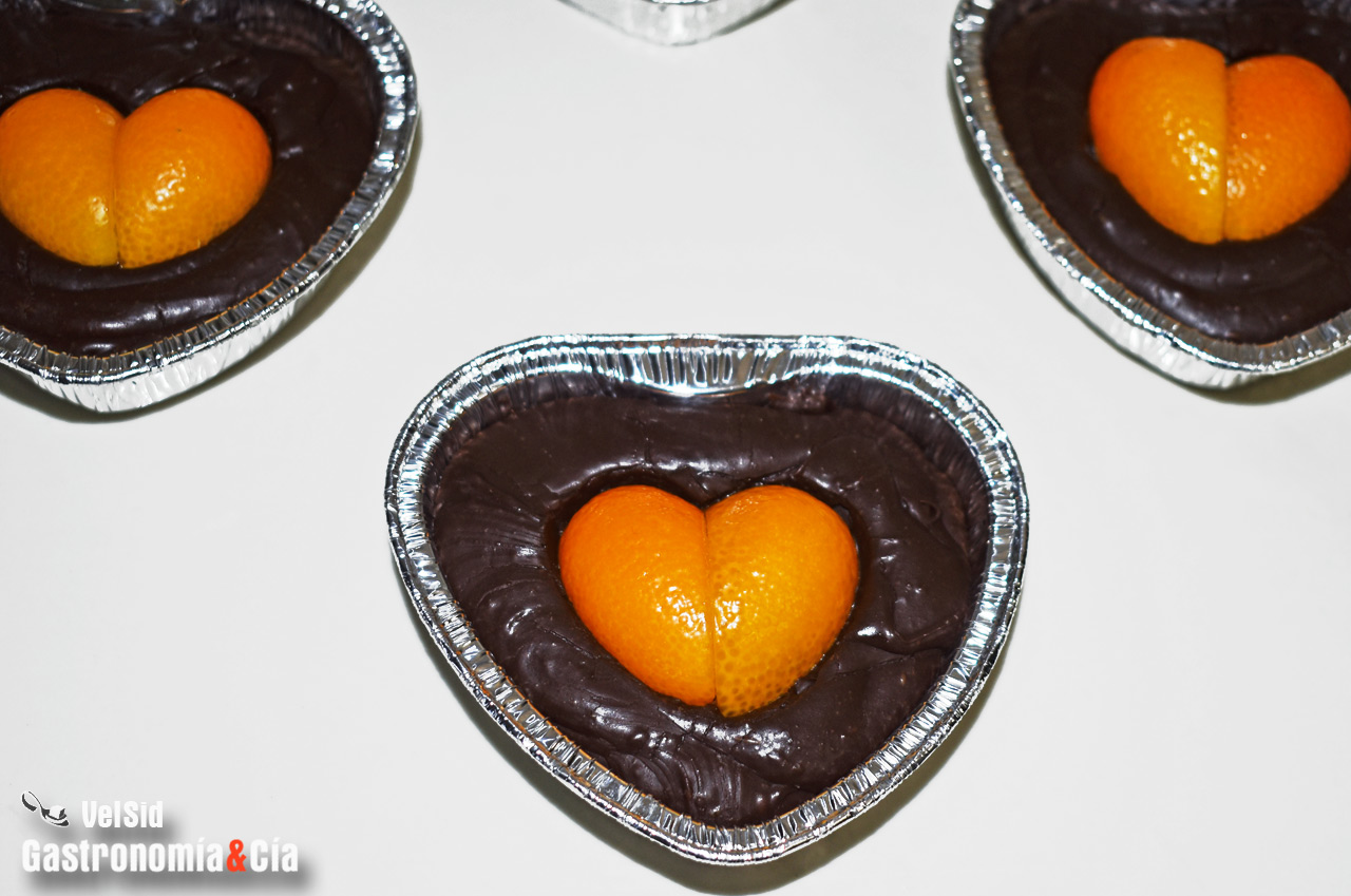 Corazón de ganache de chocolate con kumquat