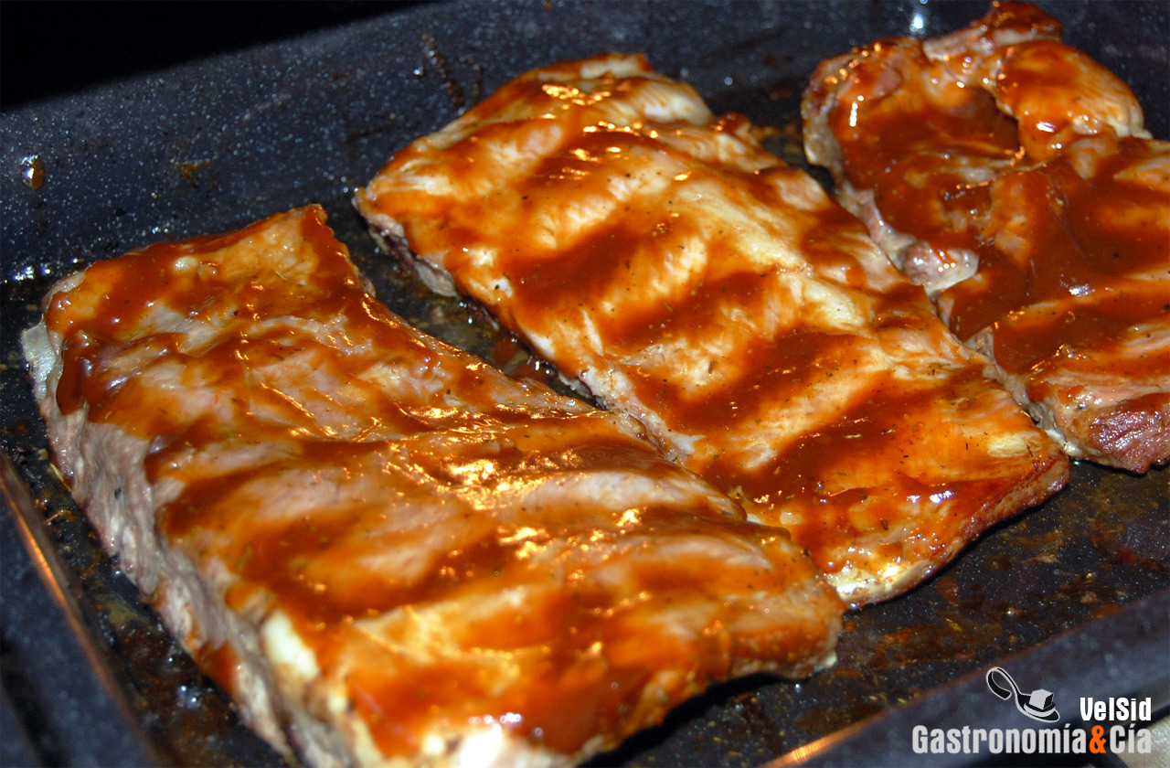 Costillas de cerdo a la barbacoa