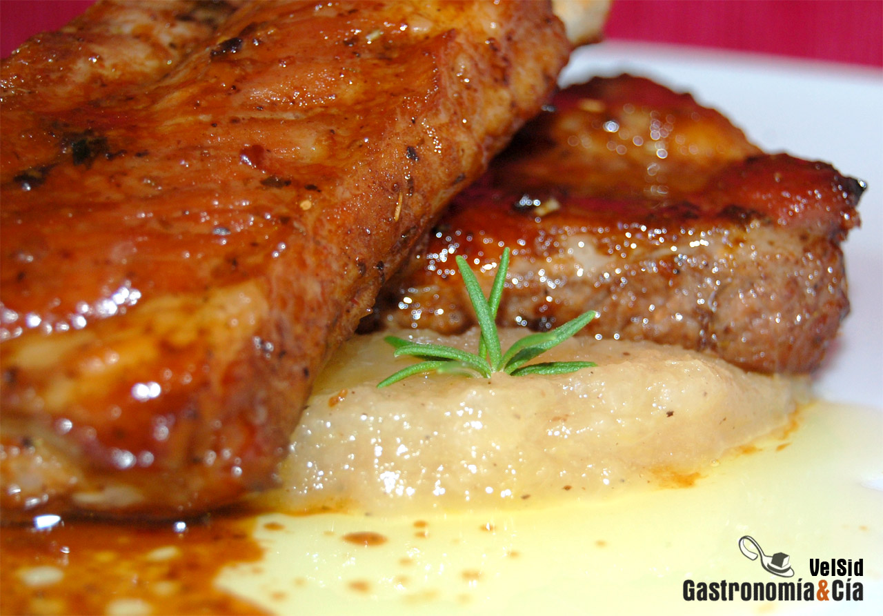 Costillas de cerdo con melaza de granada