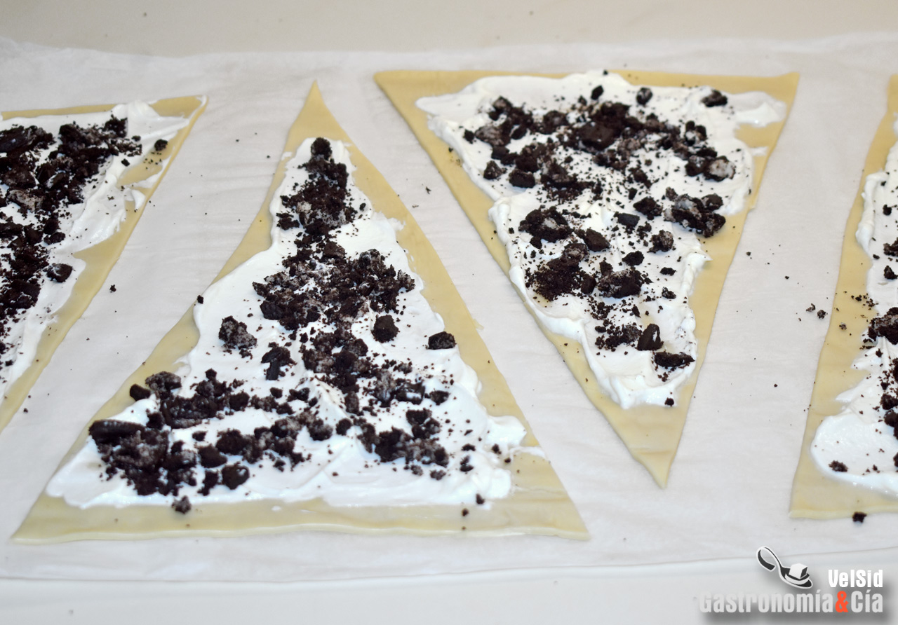 Croissants de hojaldre con sabor a Oreo