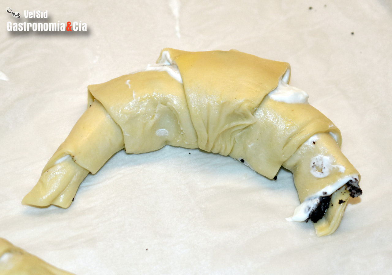 Croissants de hojaldre con sabor a Oreo
