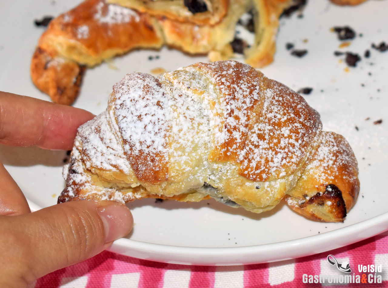 Croissants de hojaldre con sabor a Oreo
