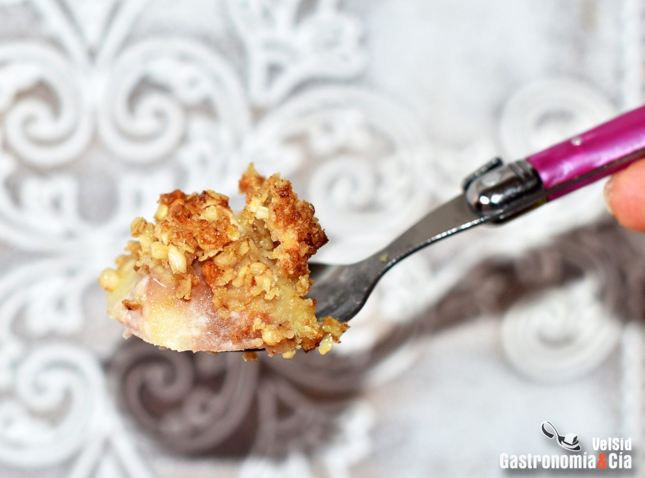 Crumble de peras y nectarinas