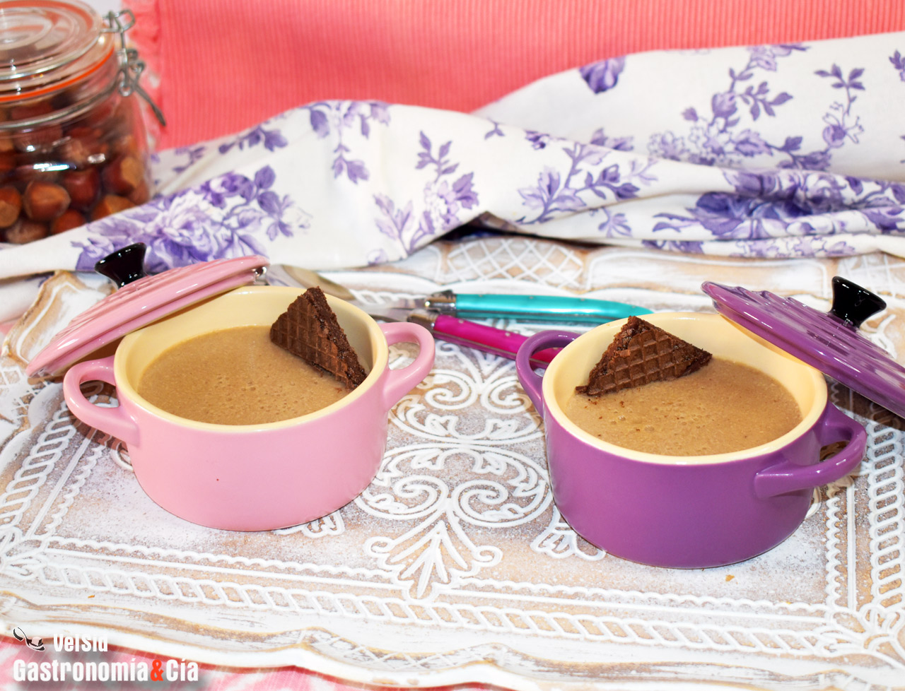 Cuajada de avellana y plátano