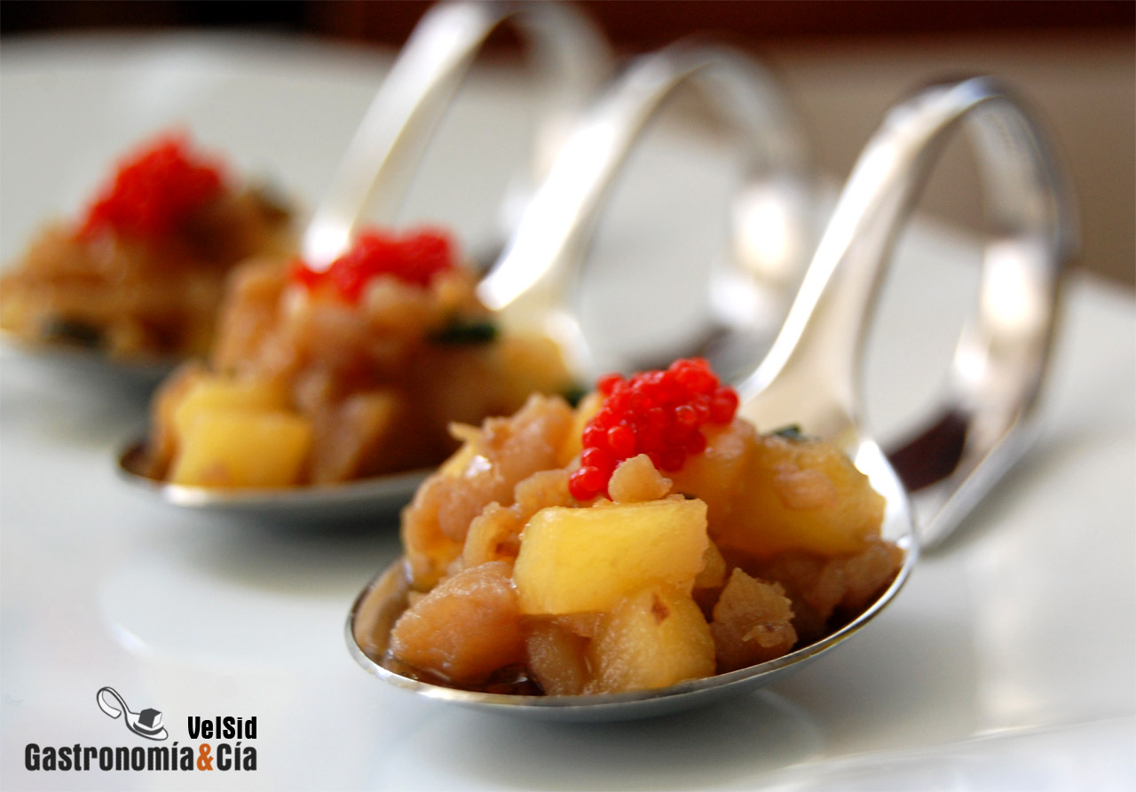 Cucharilla de rape con manzana