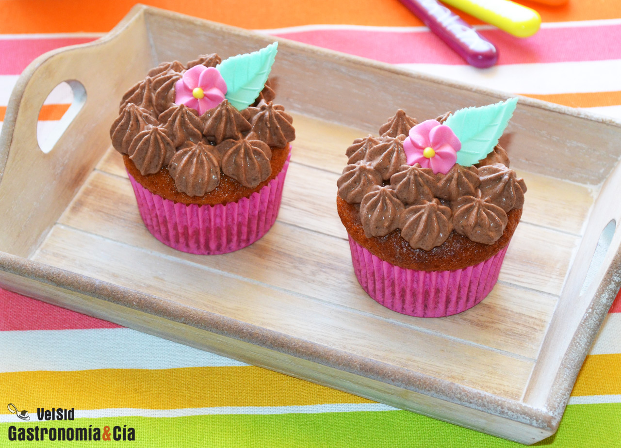 Cupcakes de turrón y chocolate