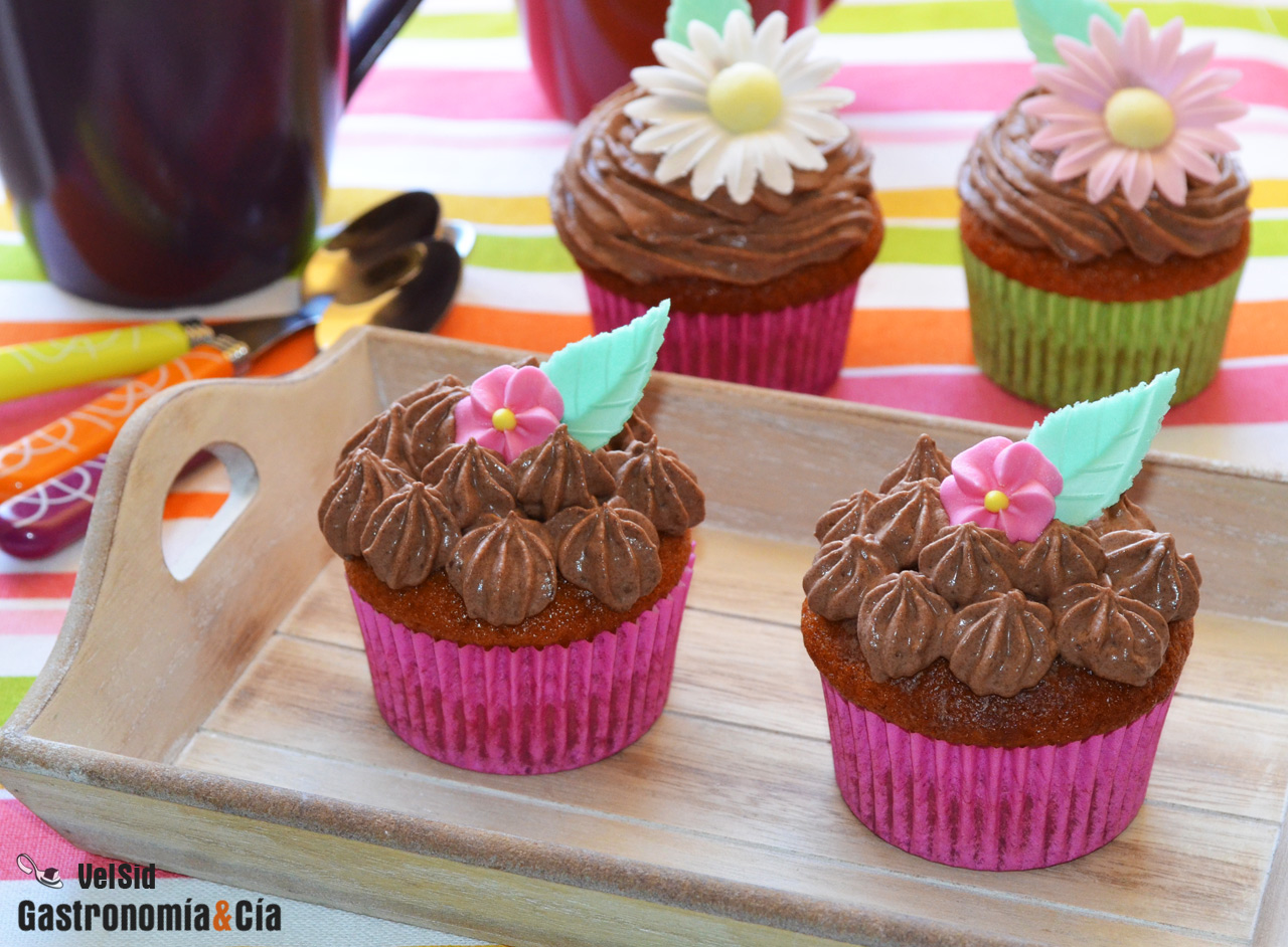 Cupcakes de turrón y chocolate