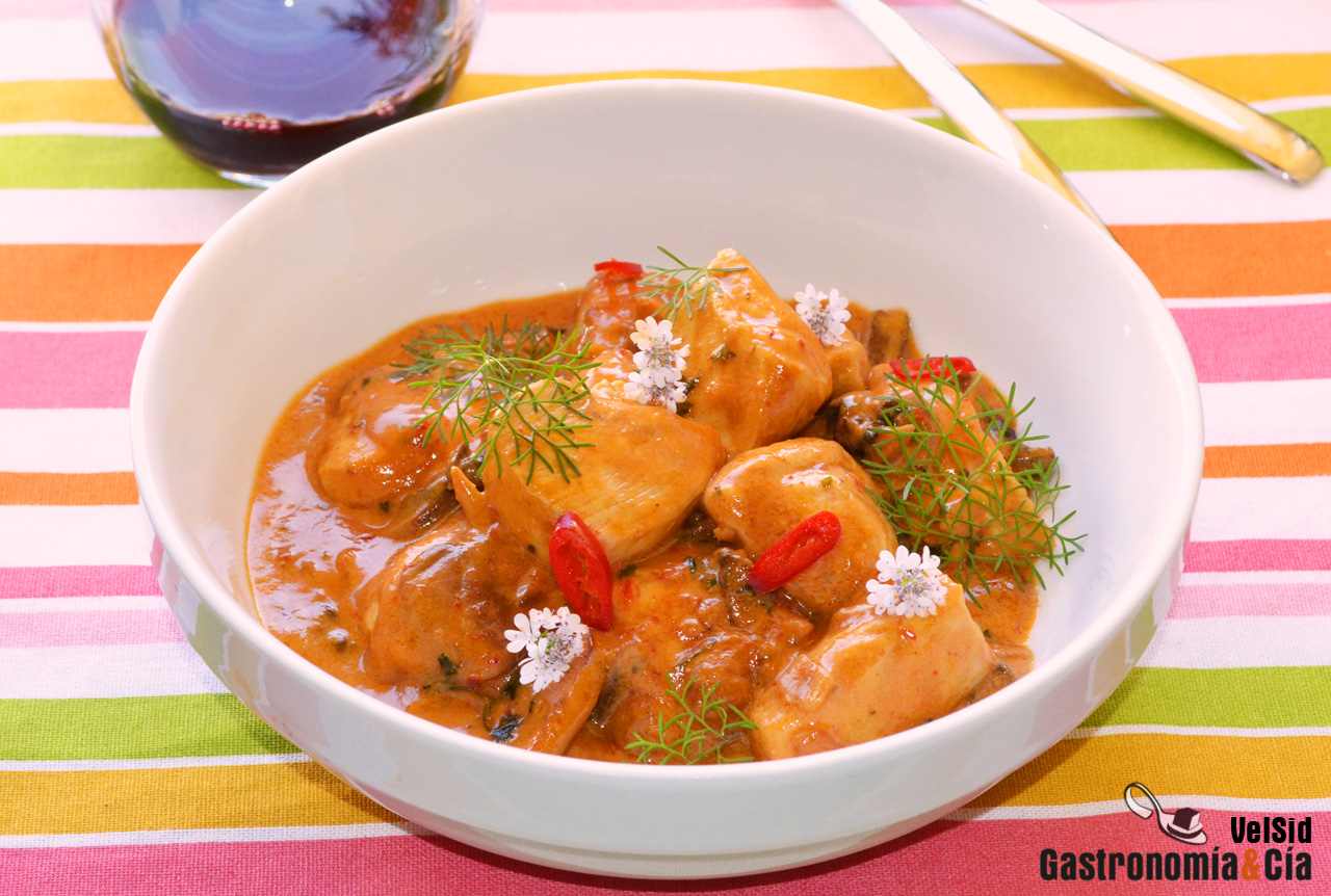 Curry de pollo y shiitake