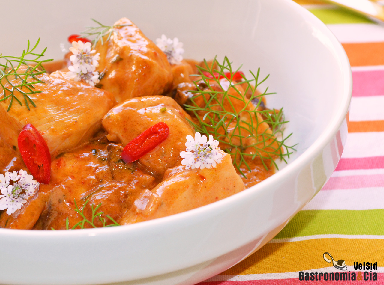 Curry de pollo y shiitake