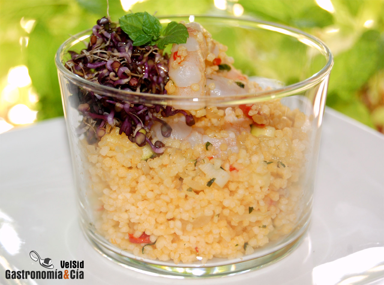 Cuscús con gambas