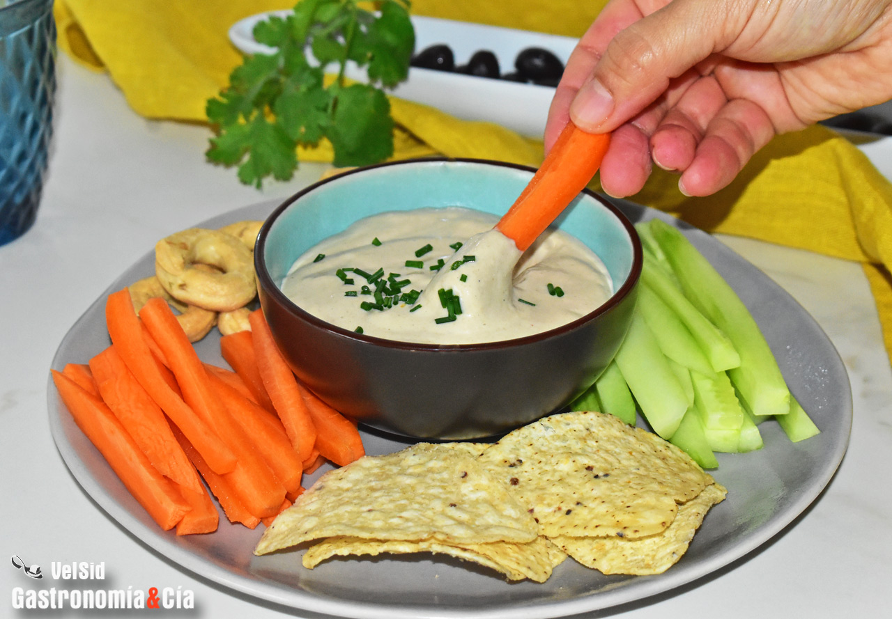 Receta de salsa o paté ligero de almejas y sriracha par