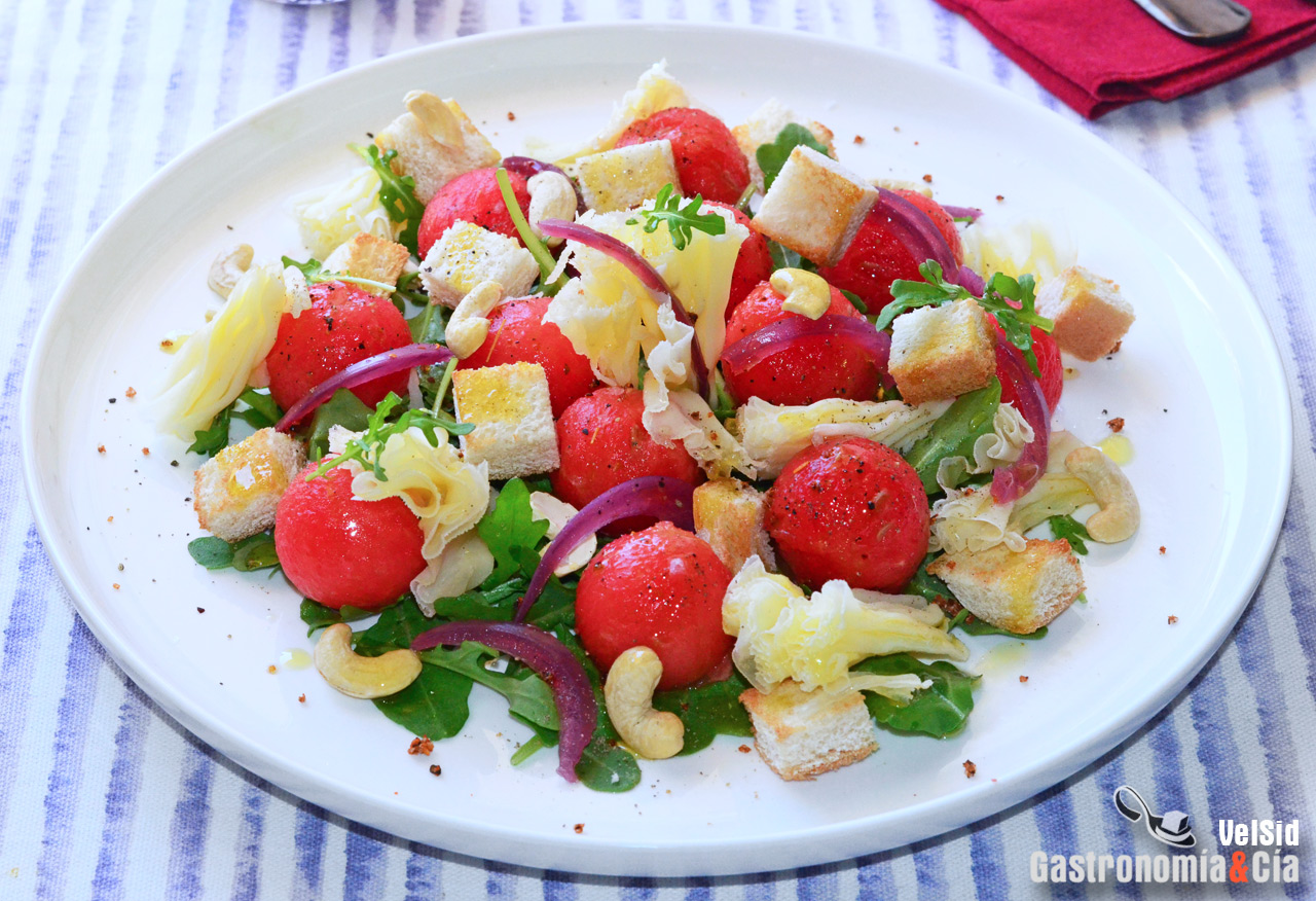 Ensalada de sandía y Tête de Moine