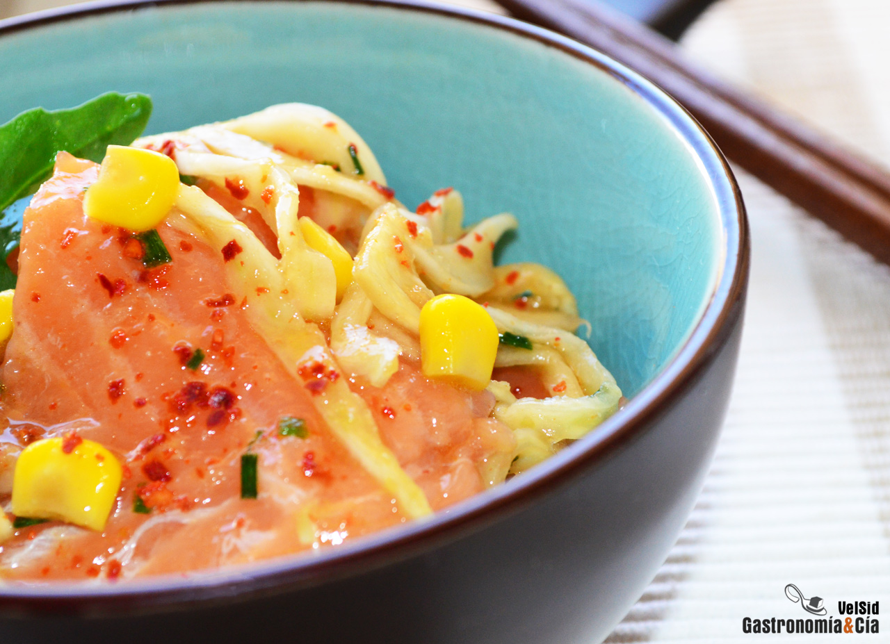Ensalada de salmón e hinojo marinados