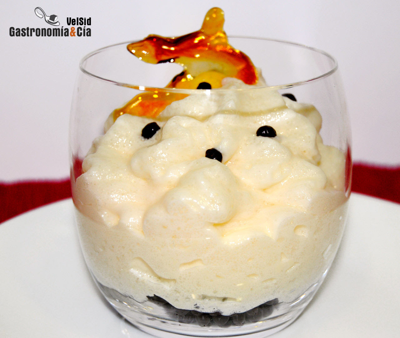 Espuma de crema catalana ligera