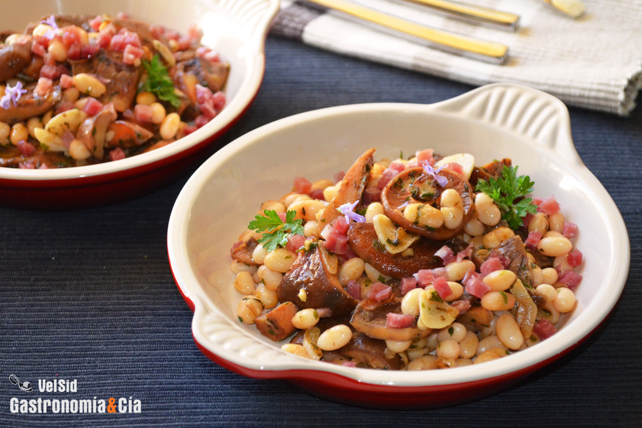 Fesols de Santa Pau con níscalos