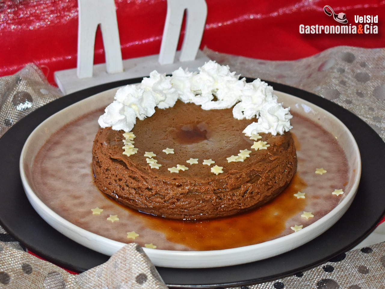 Flan de café y crema de licor