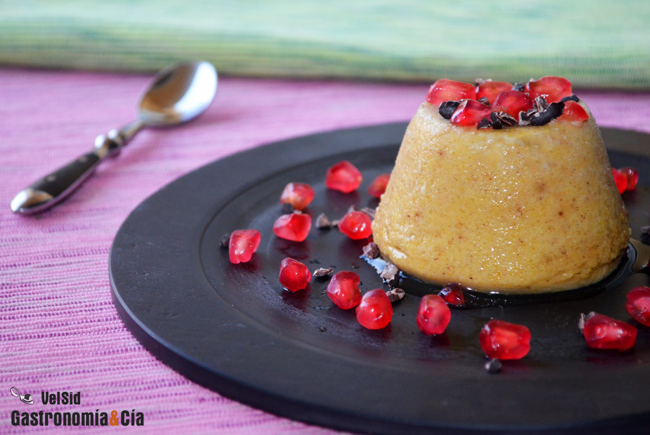 Flan de calabaza en microondas.