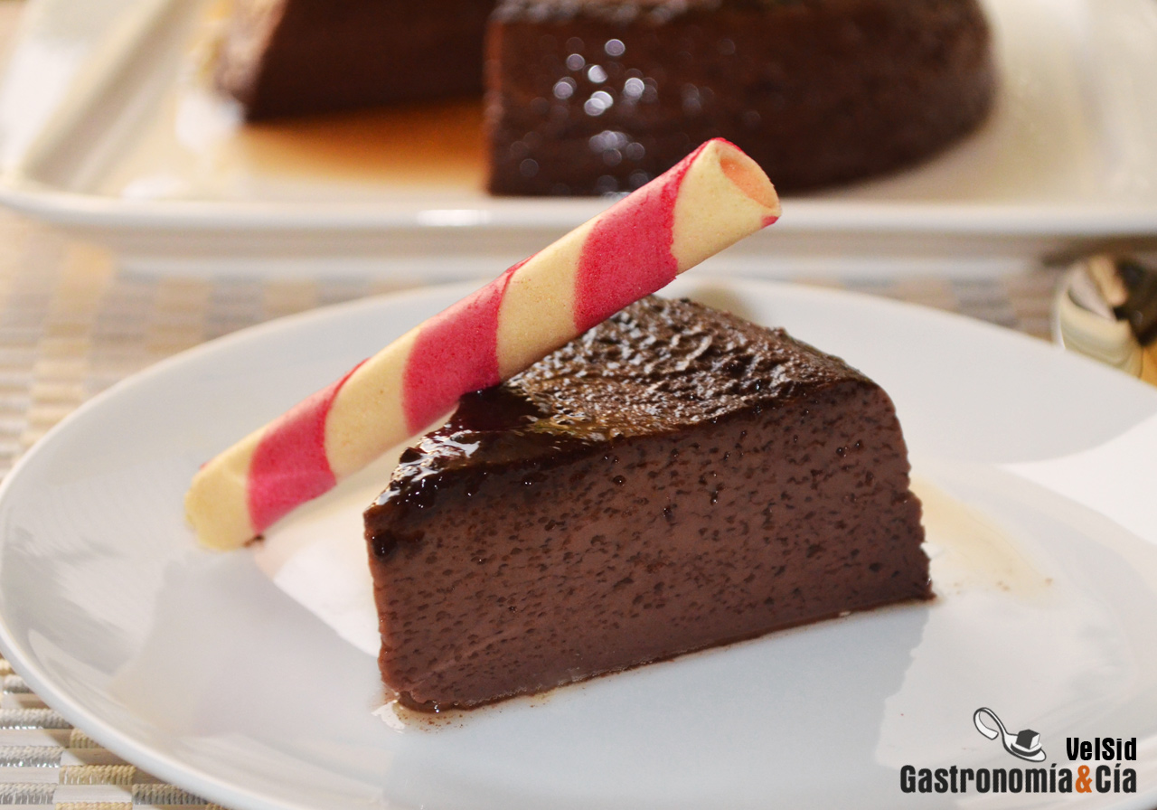 Flan de chocolate en microondas