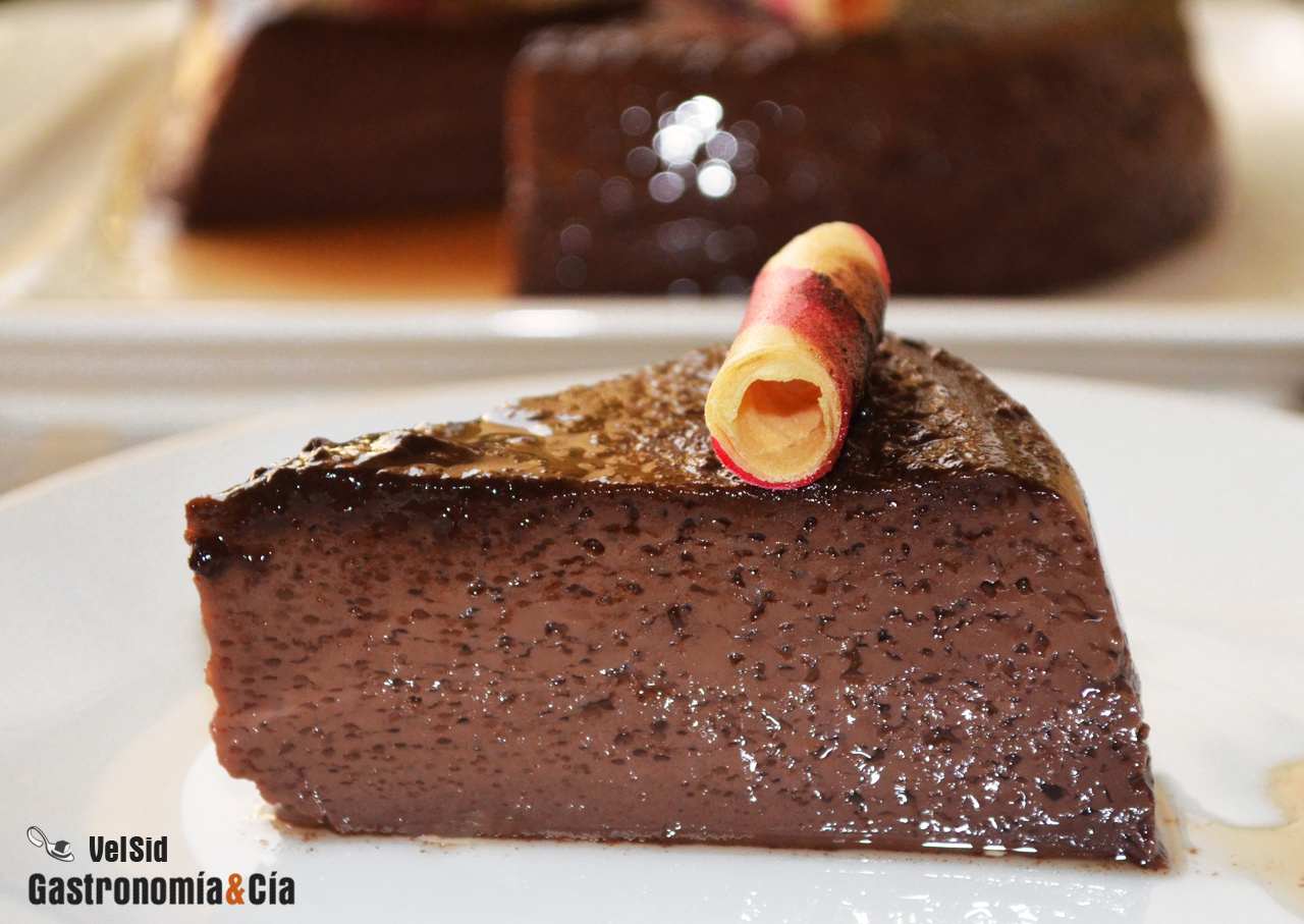 Flan de chocolate en microondas