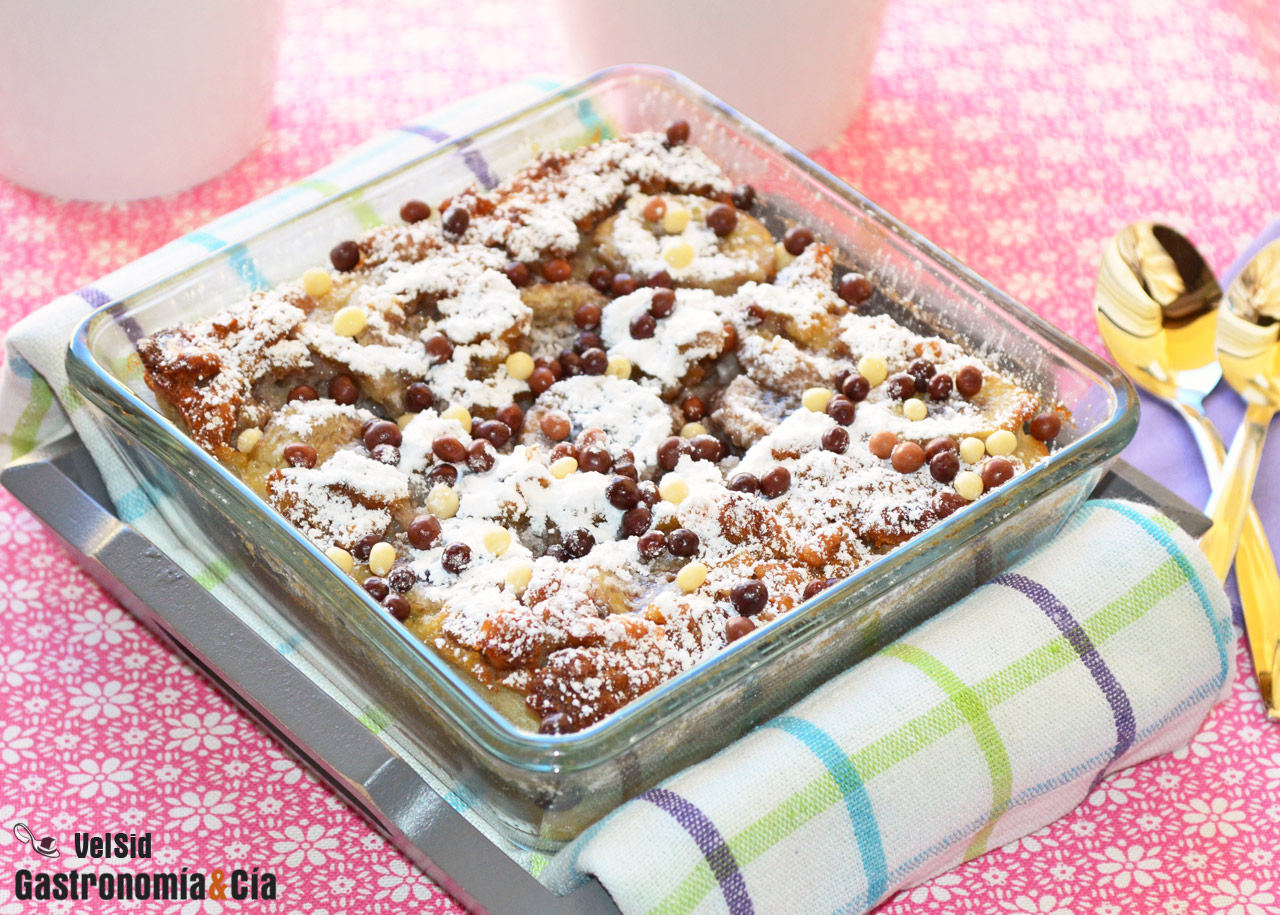 Flognarde de plátano y nueces