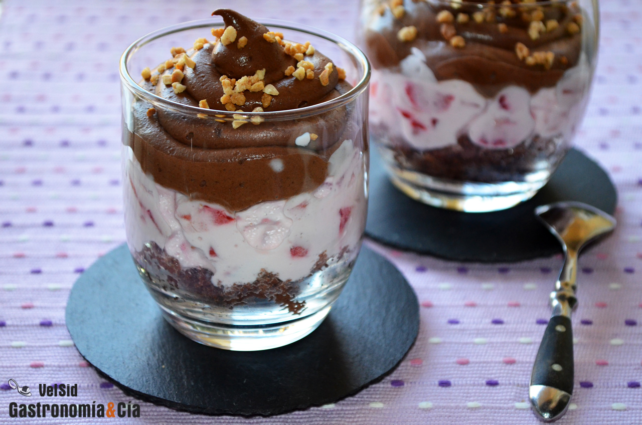 Fresas con queso y chocolate