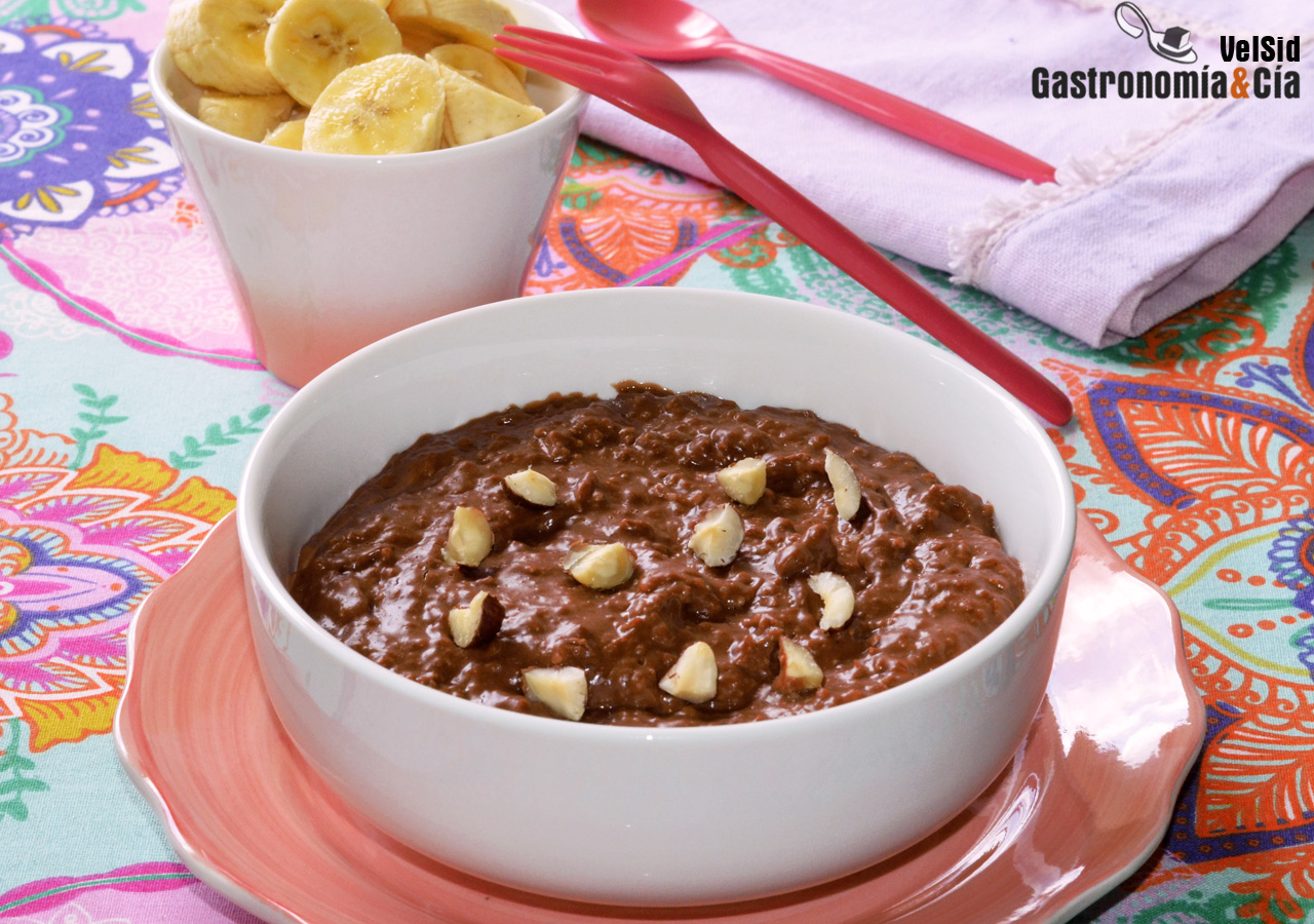 Gachas de avena con sabor a ‘Nutella’, desayuno saludab