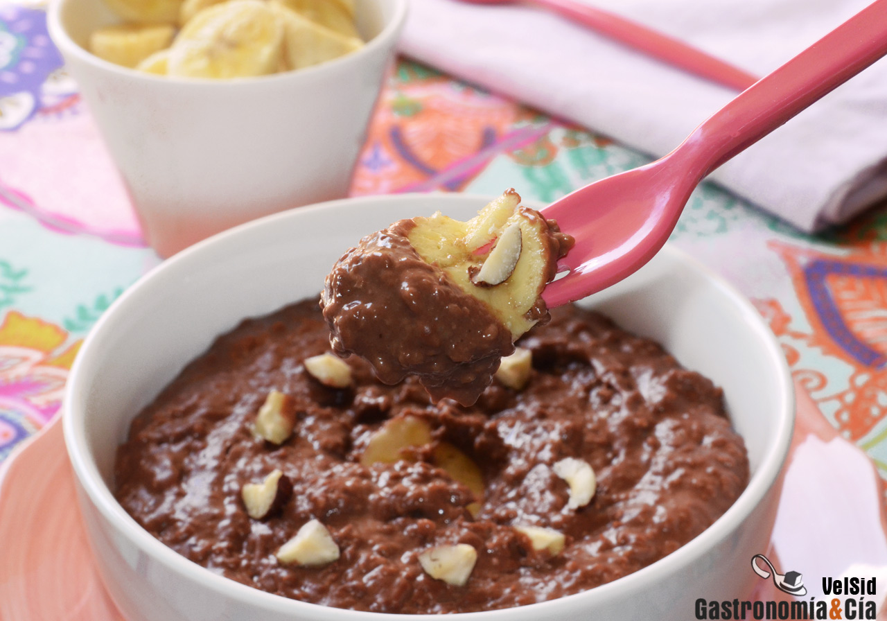Gachas de avena con sabor a ‘Nutella’