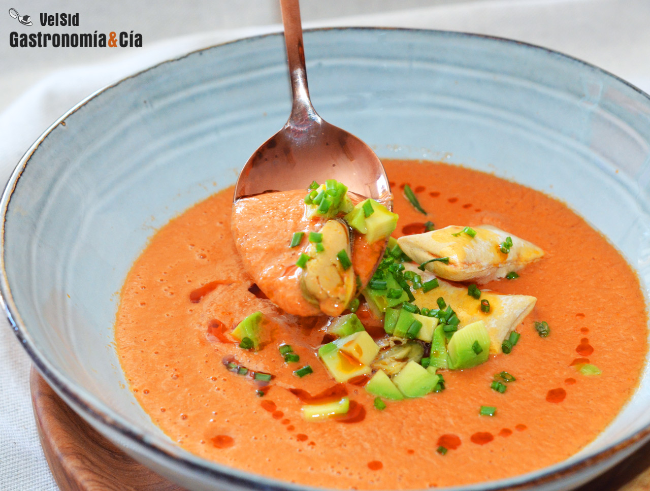 Gazpacho de mejillones en escabeche