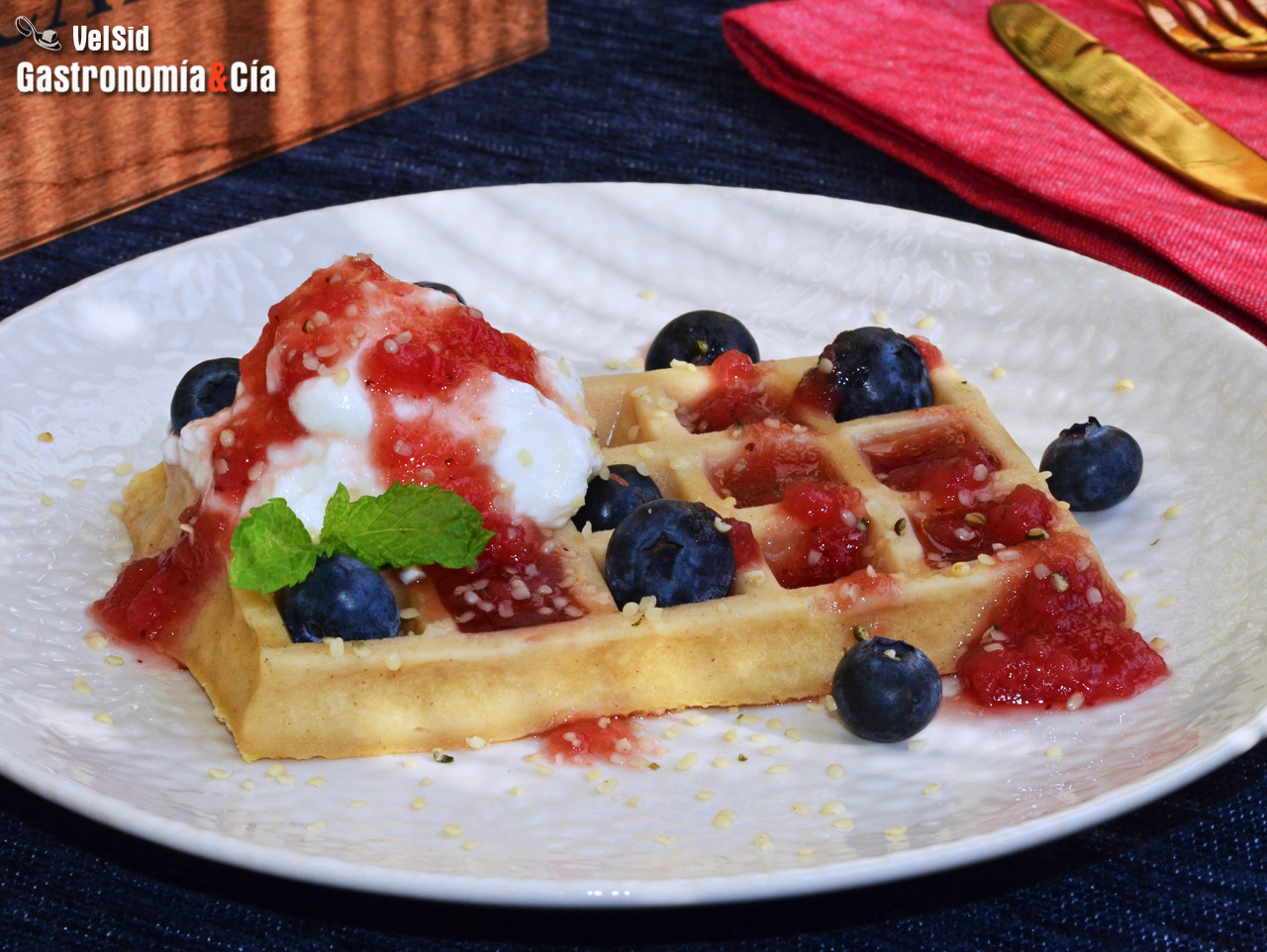 Gofres exprés de avena y almendra