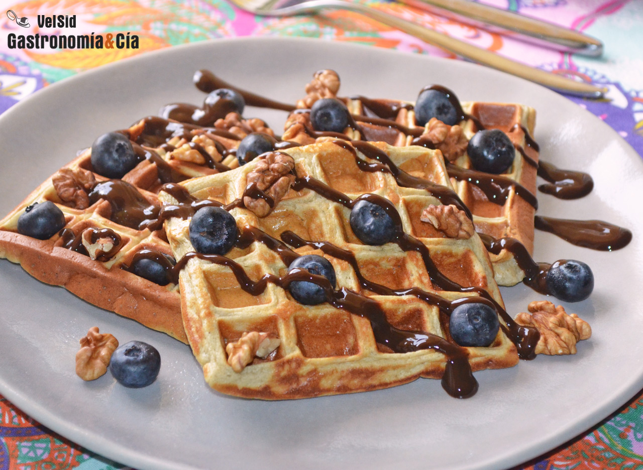 Receta de gofres de avena y plátano