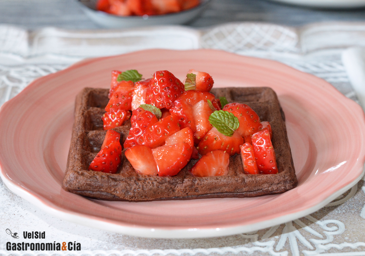 Gofres de chocolate con harina de espelta