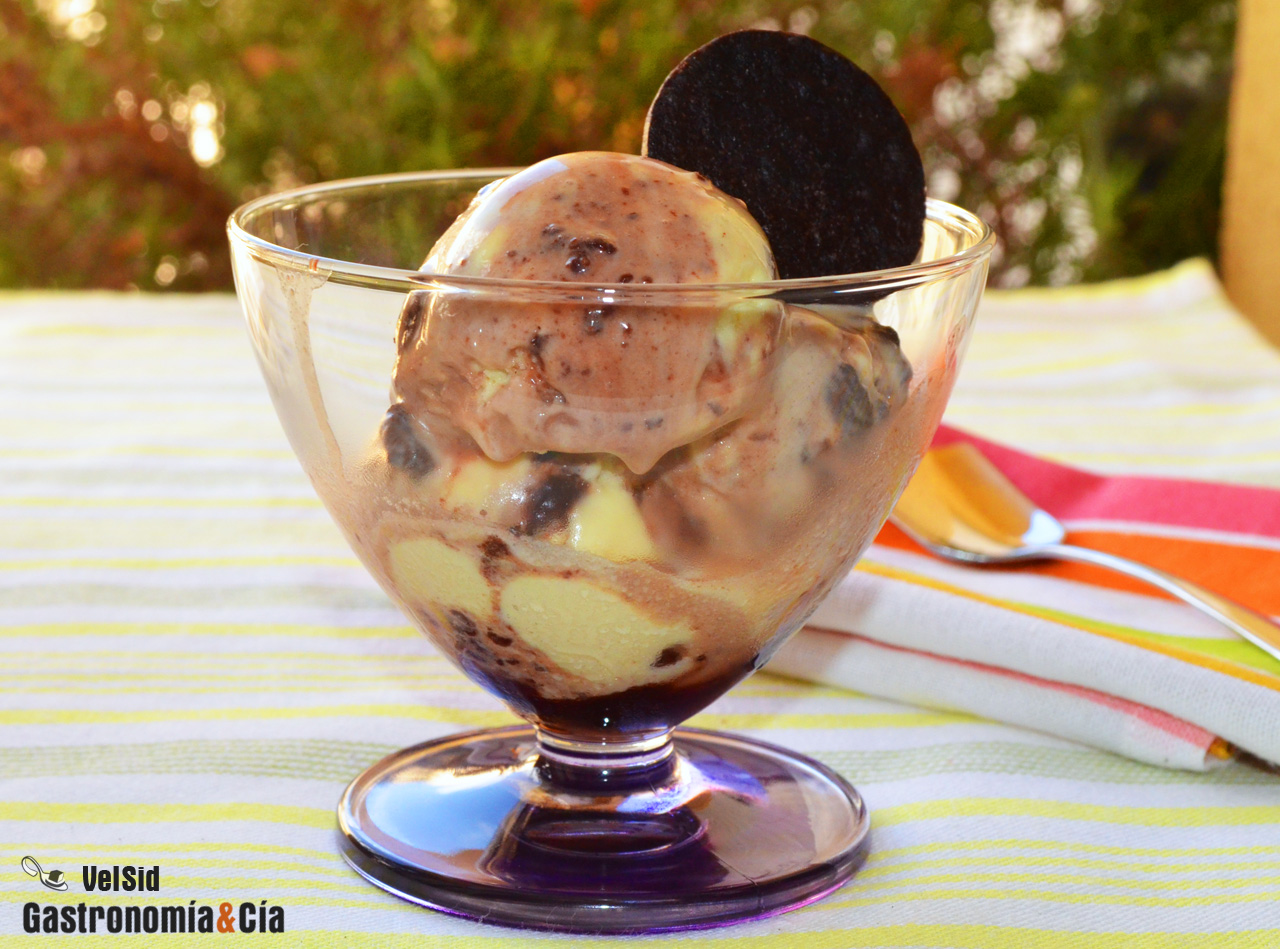 Receta de Helado de vainilla con cookies de chocolate