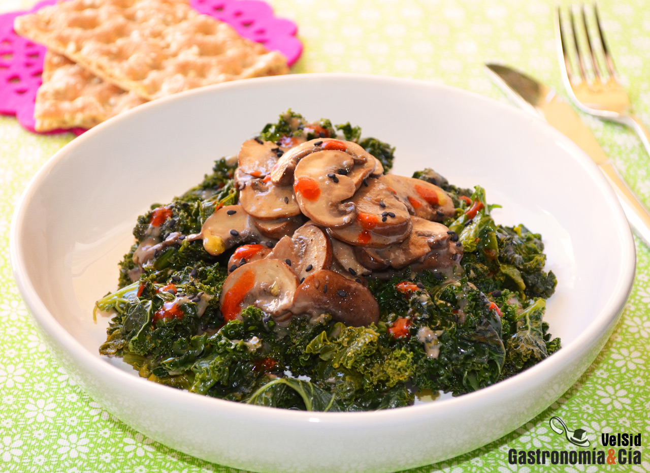 Kale, portobello y coco