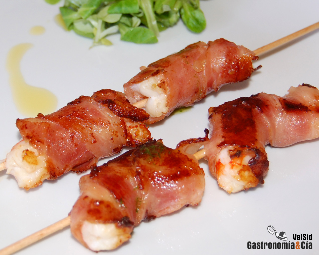 Langostinos crujientes con aceite aromático