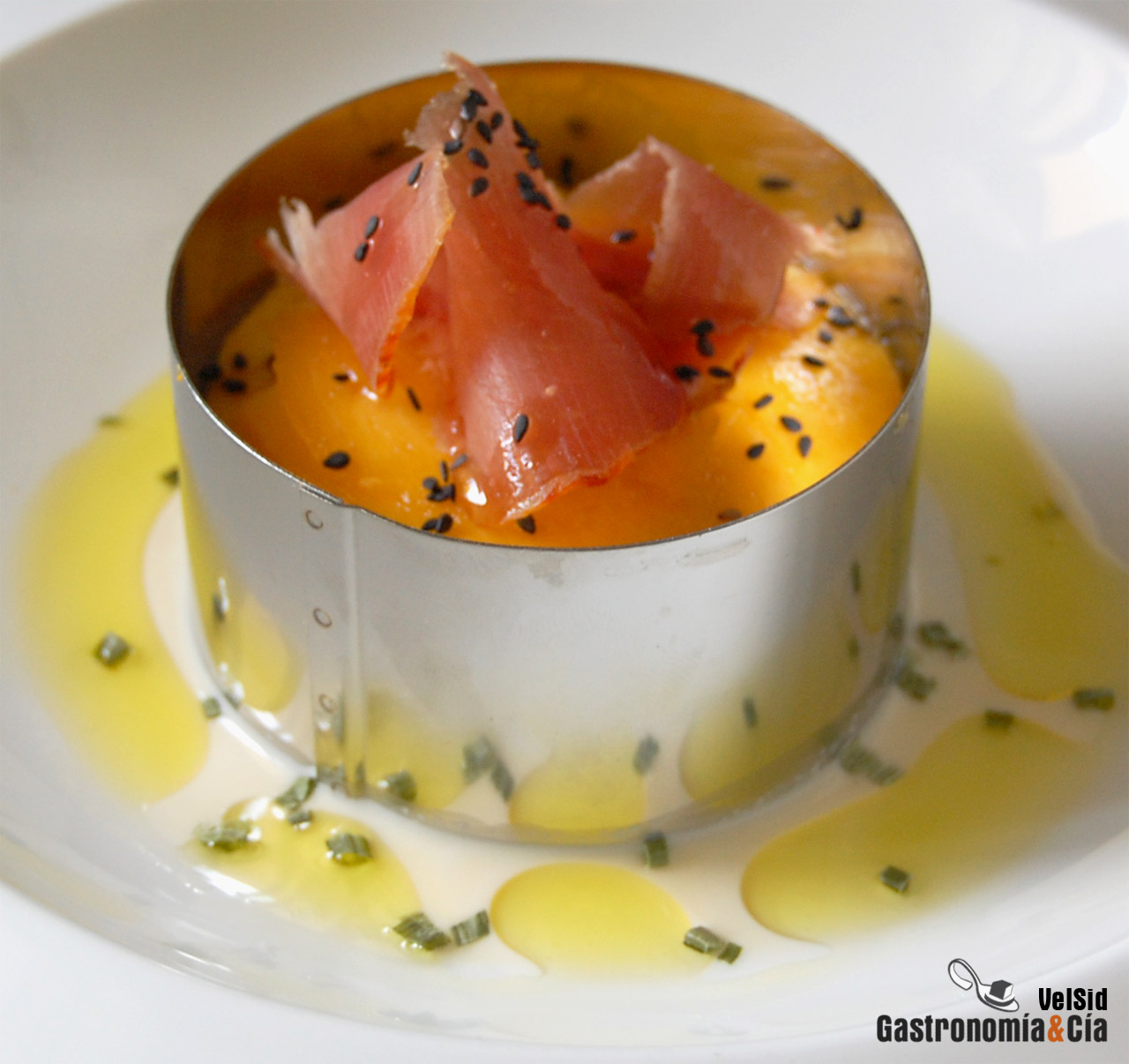 Lasaña de mango y brandada de bacalao