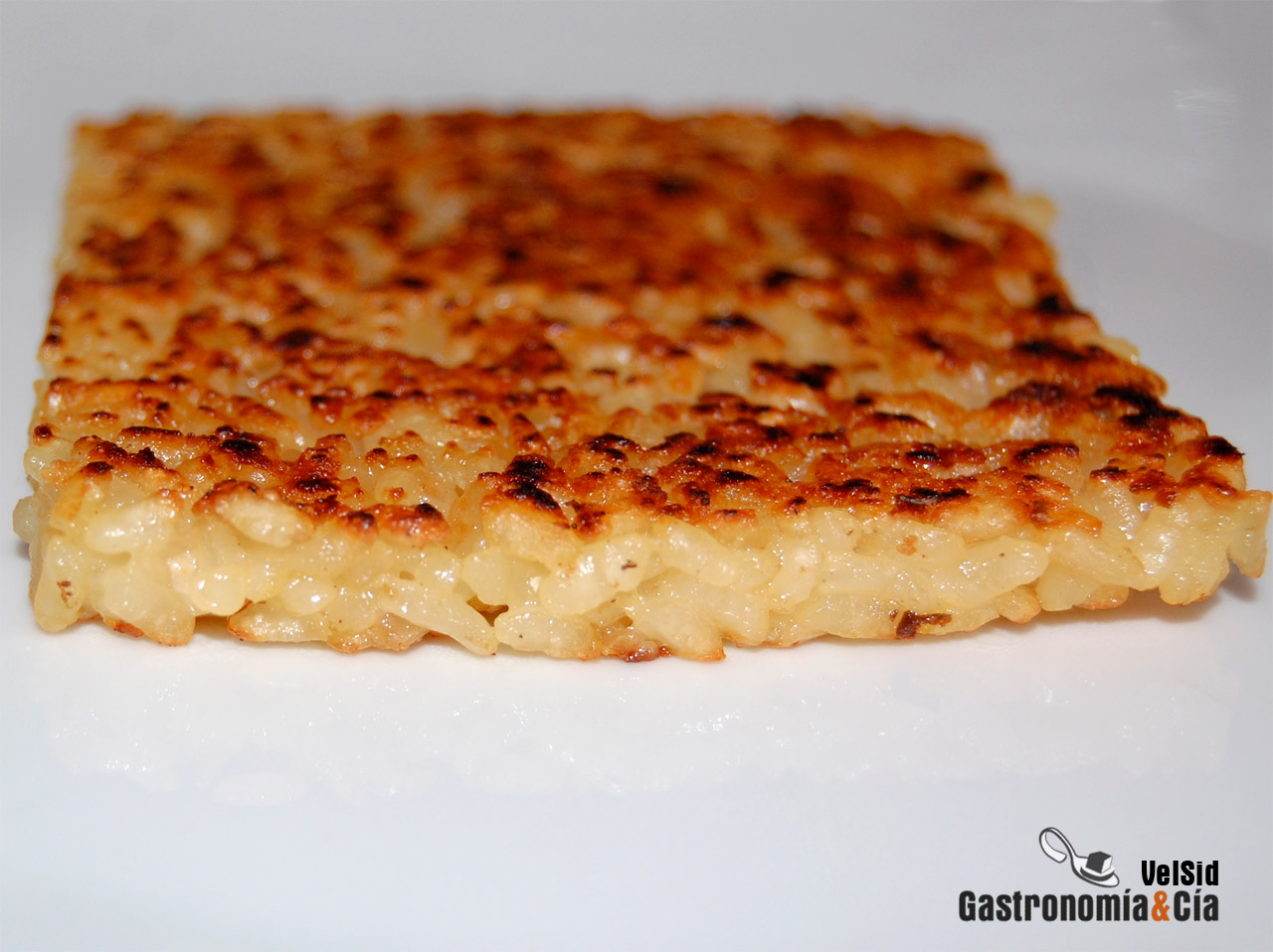 Lasaña de arroz socarrat con shiitake y trufa negra