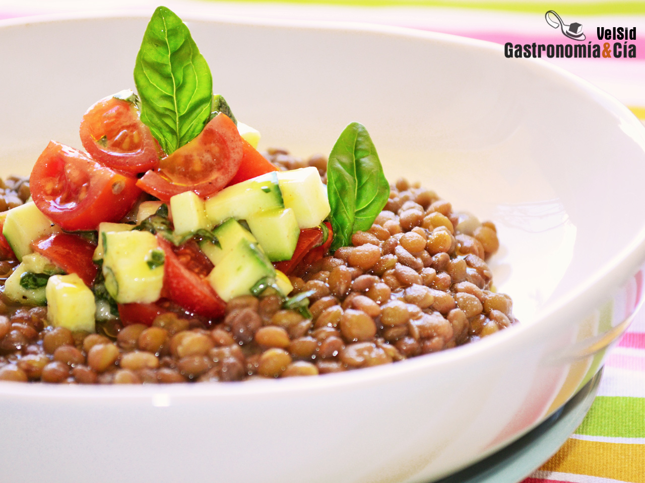Lentejas con calabacín y albahaca