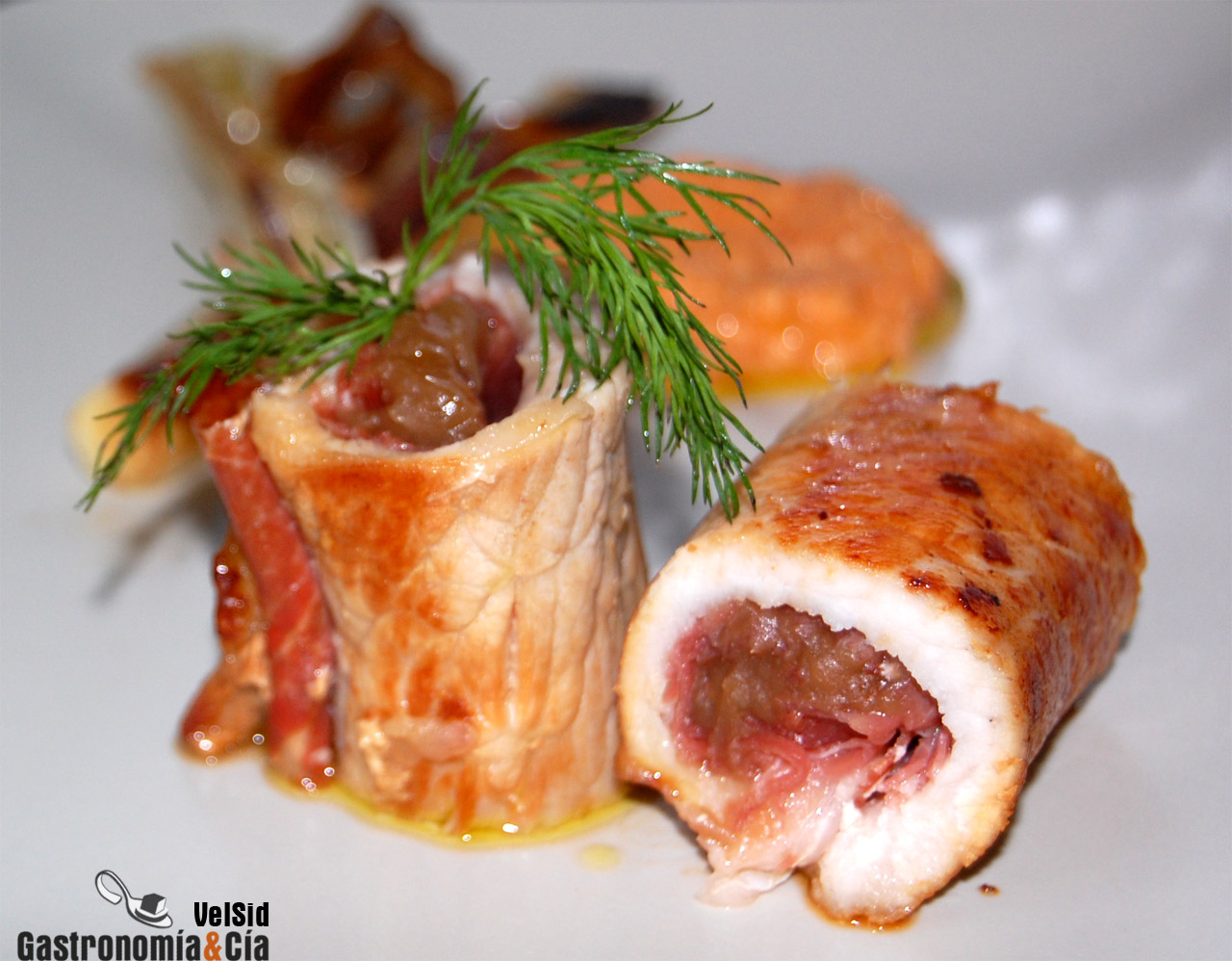 Lomo relleno con calçots